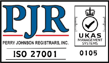 ISO 27001 certified: Perry Johnson Registrars, UKAS 0105